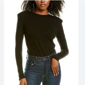 NWT DANIELLE BERNSTEIN Open Back Black Bodysuit Long Sleeve Size XL